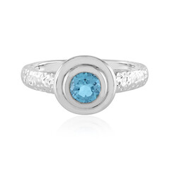 Anello in argento con Topazio Blu Svizzero