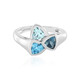 Anello in argento con Topazio Blu Londra