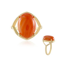 Anello in argento con Agata Arancione a Bande