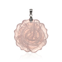 Ciondolo in argento con Quarzo Rosa