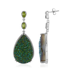 Orecchini in argento con Agata Glitter Verde