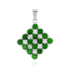 Ciondolo in argento con Diopside Russo