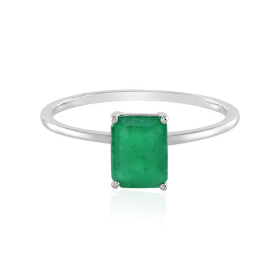Anello in platino con Smeraldo Brasiliano
