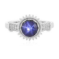 Anello in argento con Zaffiro Stellato Blu