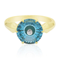 Anello in oro con Topazio Blu Svizzero (Glenn Lehrer)