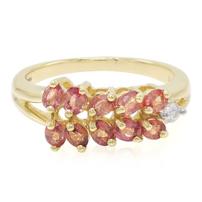 Anello in oro con Zaffiro Padparadscha (non riscaldato)