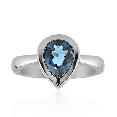 Anello in argento con Topazio Blu Londra