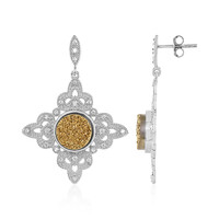 Orecchini in argento con Agata Glitter Dorata