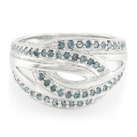 Anello placcato in platino con Diamante Fancy
