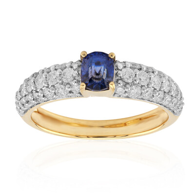 Anello in oro con Benitoite (de Melo)