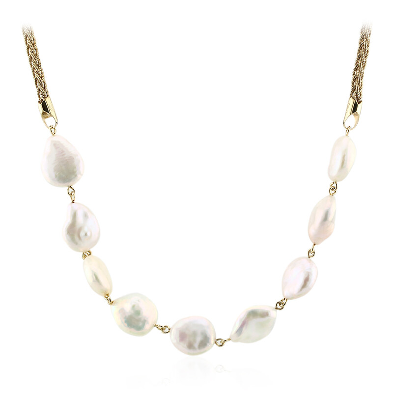 Collana di perle d'acqua dolce bianche più piccole e più grandi