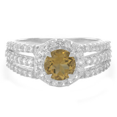 Anello in argento con Quarzo Champagne