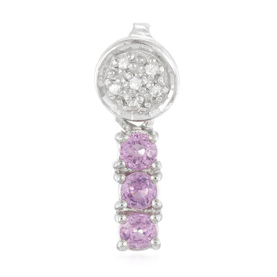 Ciondolo in argento con Zaffiro Ceylon Porpora (non riscaldato)