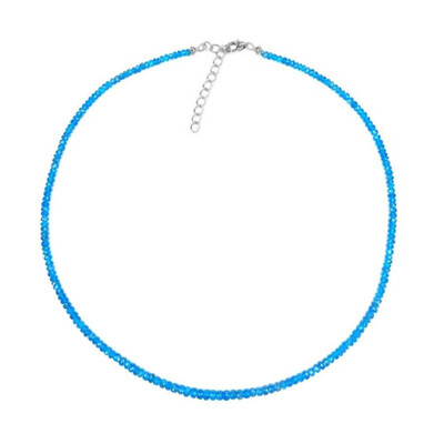 Collana in argento con Apatite Blu Neon