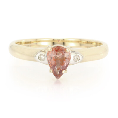 Anello in oro con Zaffiro Padparadscha (non riscaldato)
