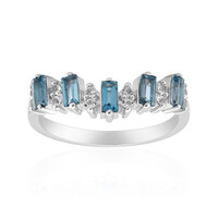 Anello in argento con Topazio Blu Londra