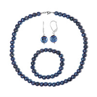 Parure in argento con Lava Blu