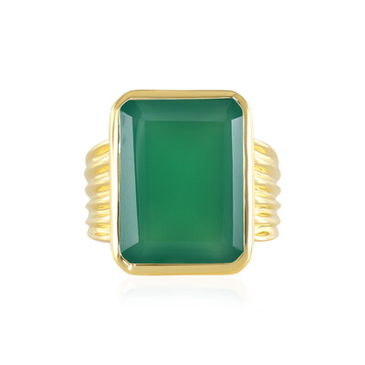 Anello in argento con Onice Verde