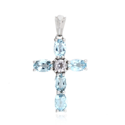 Ciondolo in argento con Topazio Blu Cielo