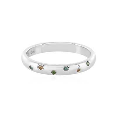 Anello in argento con Diamante Verde I3