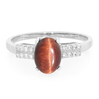 Anello in argento con Occhio di Tigre Rosso