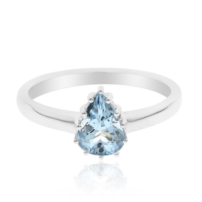 Anello in oro con Acquamarina Brasiliana