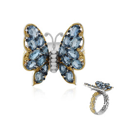 Anello in argento con Acquamarina (Gems en Vogue)