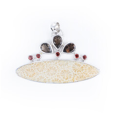 Ciondolo in argento con Corallo Pietrificato