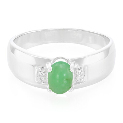 Anello da uomo in argento con Crisoprasio Imperiale