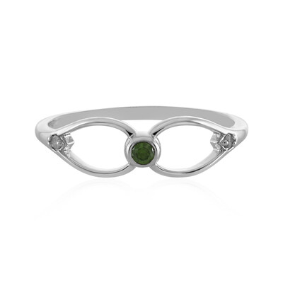 Anello in argento con Diamante Verde I3