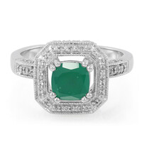 Anello in argento con Calcedonio Verde