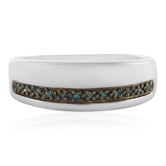 Anello in argento con Diamante Blu I3
