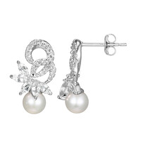 Orecchini in argento con Perla d'Acqua Dolce Bianca