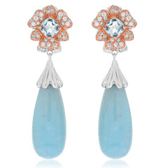Orecchini in argento con Acquamarina (Dallas Prince Designs)