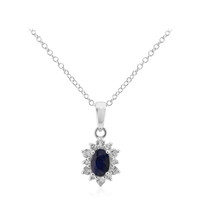 Collana in argento con Zaffiro Blu del Madagascar