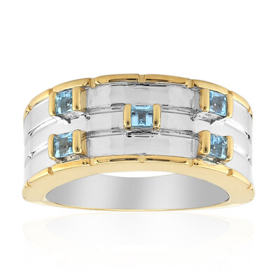 Anello in argento con Topazio Blu Svizzero (Remy Rotenier)