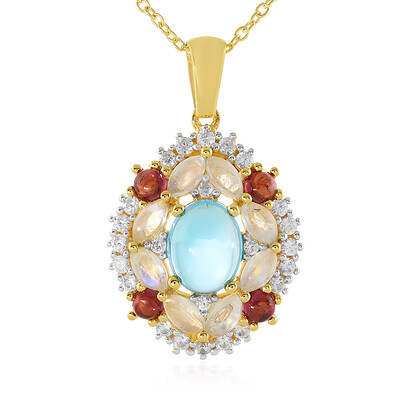 Collana in argento con Topazio Blu Svizzero