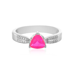 Anello in argento con Opale Rosa dell'Etiopia
