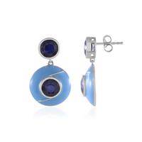 Orecchini in argento con Zaffiro Blu del Madagascar (Adela Silber)
