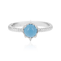 Anello in argento con Calcedonio Blu