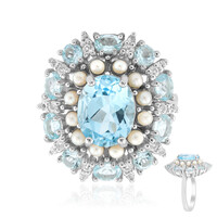 Anello in argento con Topazio Blu Cielo