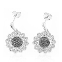 Orecchini in argento con Diamante Nero