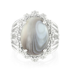 Anello in argento con Agata Botswana