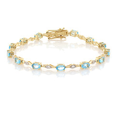 Bracciale in argento con Topazio Blu Svizzero