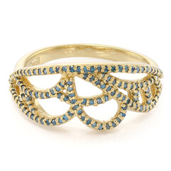 Anello placcato in oro con Diamante Fancy