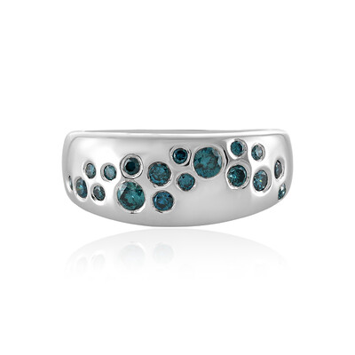 Anello in argento con Diamante Blu I3