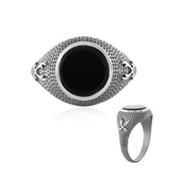 Anello da uomo in argento con Onice Nero