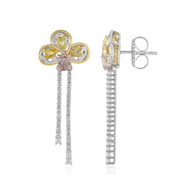Orecchini in argento con Zaffiro Rosa (Gems en Vogue)