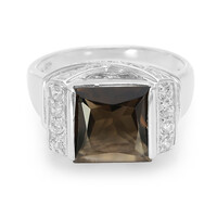 Anello in argento con Quarzo Fumè
