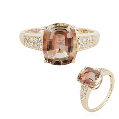 Anello in oro con Pietra del Sole dell'Oregon (AMAYANI)